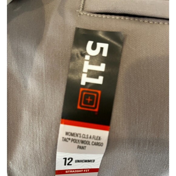 5.11 Women’s sz 12 Uniform Pants Flex-Tac Straight Fit Tan UNHEMMED Wool Bld NEW - Picture 14 of 15